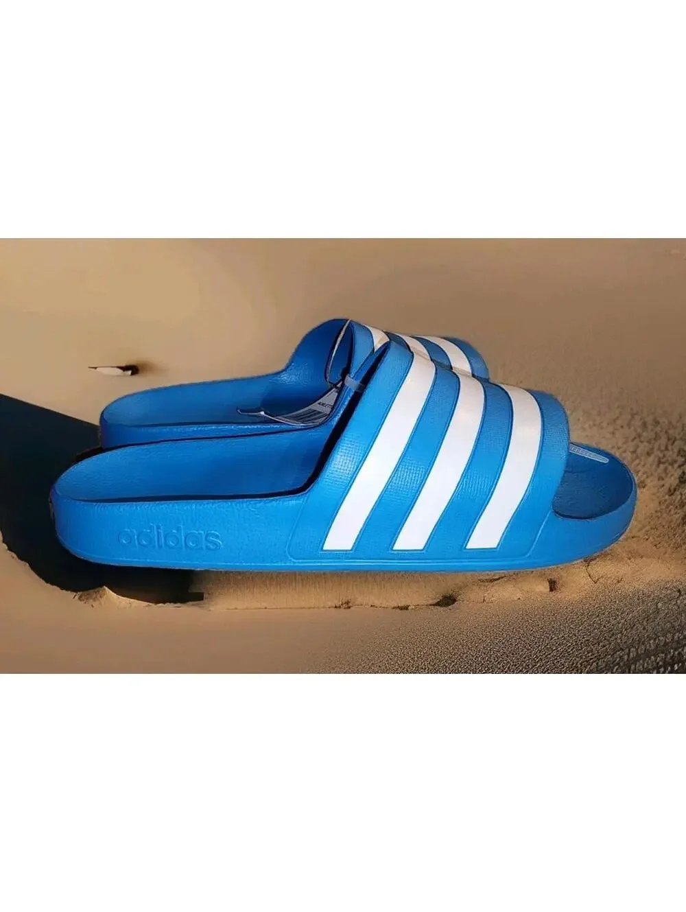 adidas Adilette Aqua Slides Blue Burst Cloud White Size 13